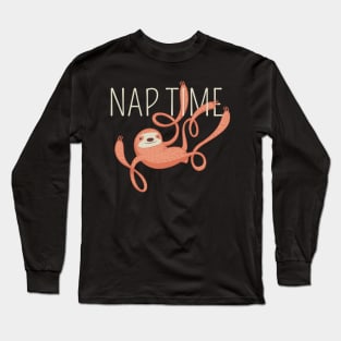 Sloth Nap Time Women Men Boys Girls Kids Teens Youth Long Sleeve T-Shirt